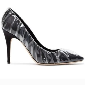Off-White X Jimmy Choo Anne PVC Wrapped Satin Pump black heels 35 5